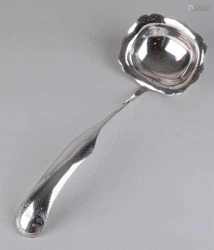 Large silver serving spoon, 833/000, with