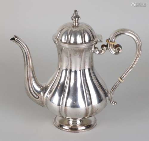 Silver tea can, 800/000, rounded model with folds
