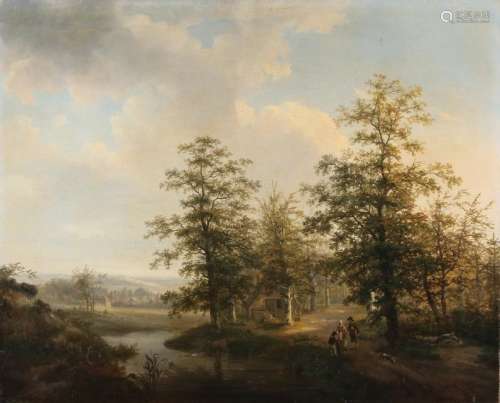 from Loesk? 19th century. Romantic panoramic landscape