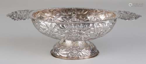 Silver brandy bowl, 833/000, oval driven and hammered