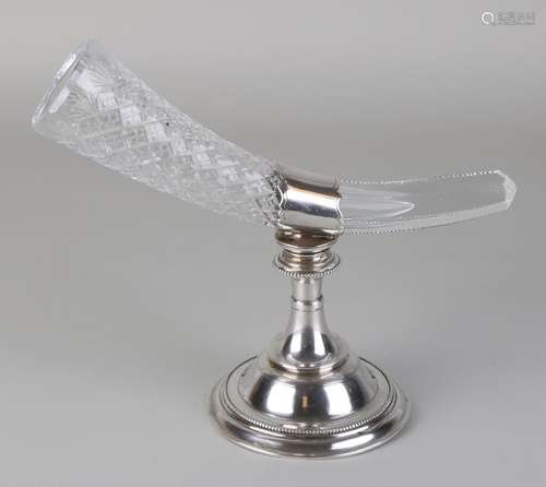 Table piece with crystal and silver, 833/000. Silver