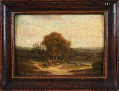 Unsigned. 19th century. Romantic landscape with