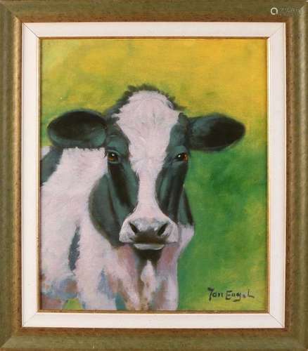 Jan Engel. 20th century. Calf. Oil paint on linen.