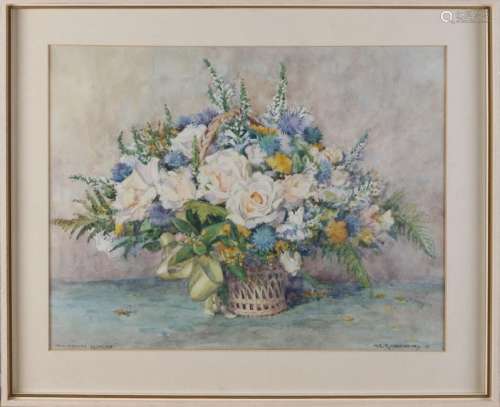 HE Roodenburg '75. 1895 - 1987. Basket with flowers.