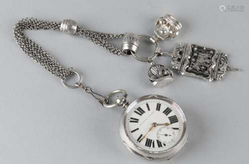 Silver pocket watch with snek, so-called tuber, with