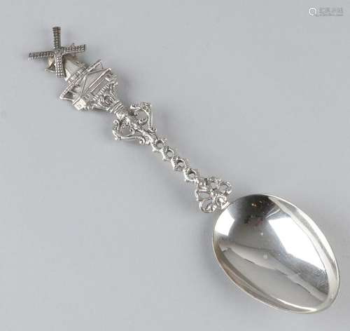 Silver occasional spoon, 835/000, with point tray,