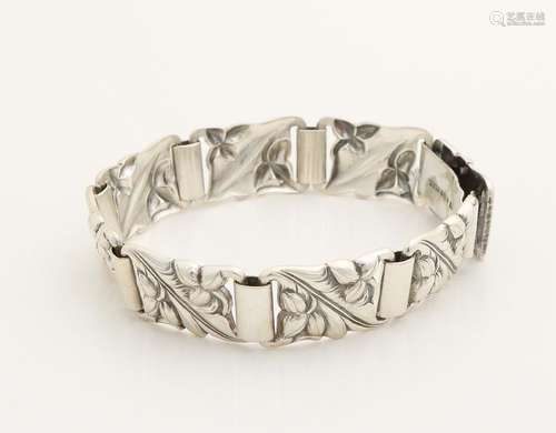 Silver link bracelet, 800/000, made of rectangular