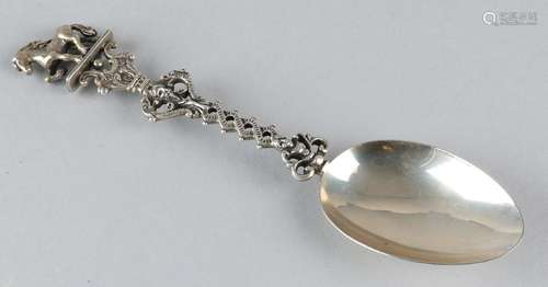 Silver occasional spoon, 835/000, with puntbak, double