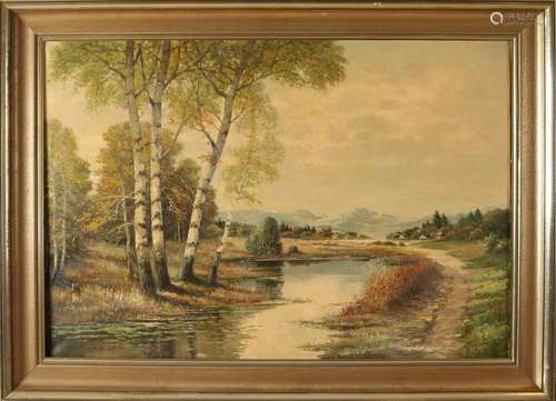 A. Blaetter. German School. Panoramic landscape with