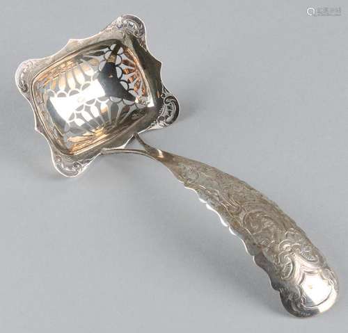 Silver spreader spoon, 833/000, with a rectangular box,