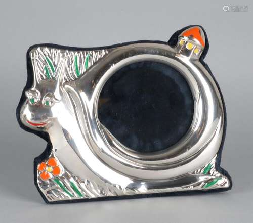 Silver photo frame, 925/000, in the shape of a snail