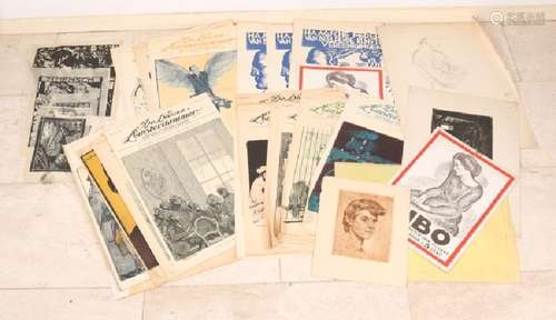 Lot of interesting works by Paul Dom, 1885 - 1978 +