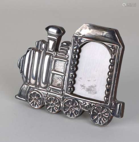 Silver photo frame, 925/000, in the form of a train