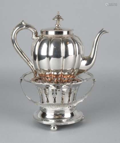 Silver kettle with emboss, 833/000, jug with