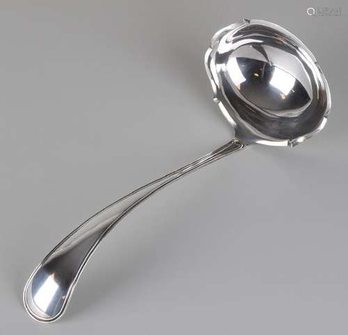 Silver soup, 833/000, with an oval-shaped tray with a