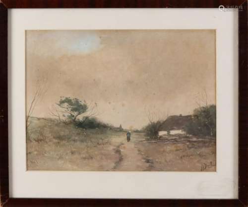 J. Doeleman. 1848-1913. Peasant woman on country road.