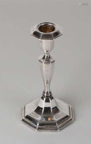 Silver candlestick, 835/000, octagonal model with