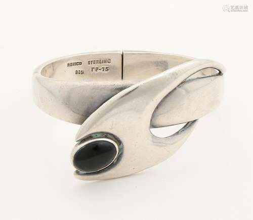 Special silver bracelet, 925/000, with double hinge and