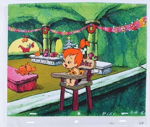 Pebbles Flintstone production cel from The Flintstones