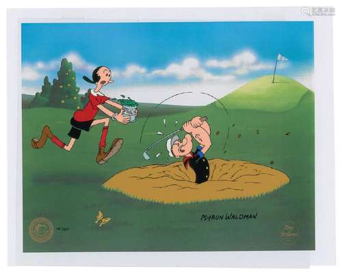 Popeye and Olive Oyl limited edition cel signed by