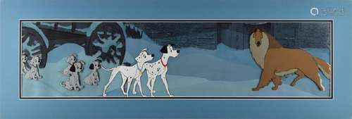 Pongo, Perdita, puppies and Collie production cels and