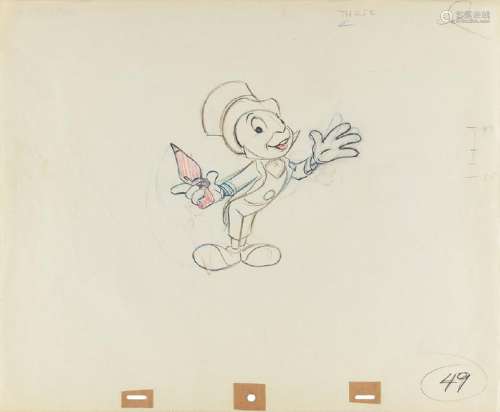 Jiminy Cricket production drawing from The Mickey Mouse