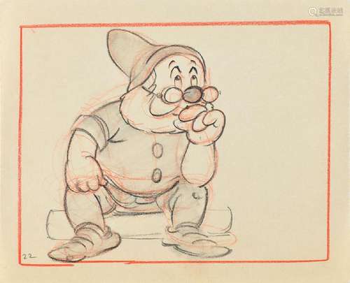 Doc production storyboard drawing from Snow White and