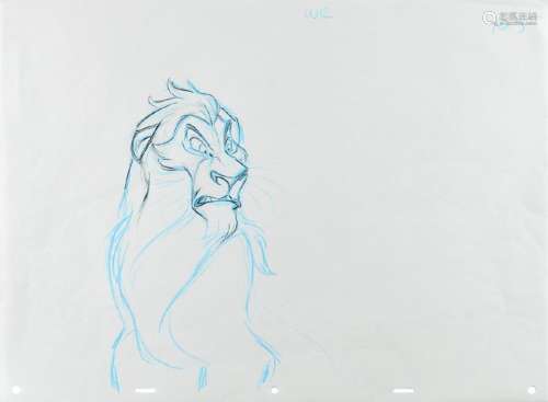 Scar production drawing from The Lion King