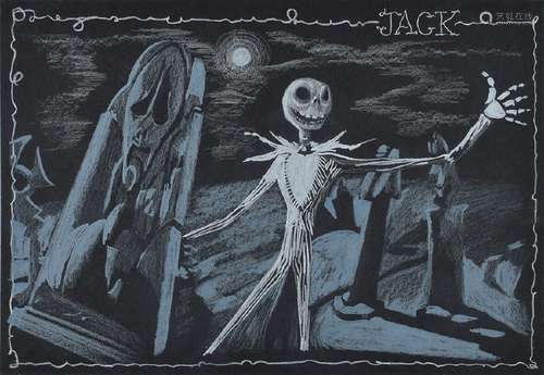 Jack Skellington concept storyboard from The Nightmare