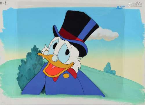 Uncle Scrooge production cel and production watercolor