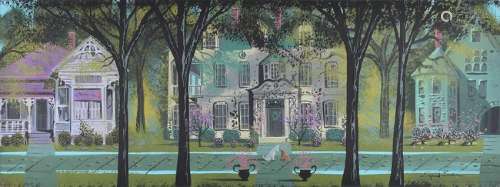 Eyvind Earle concept storyboard painting of Lady and