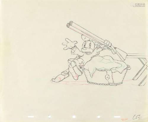 Mickey Mouse production drawing from Mickey's Parrot