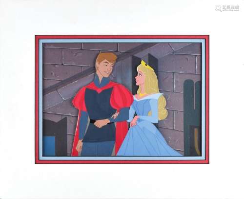 Princess Aurora and Prince Phillip production cel from