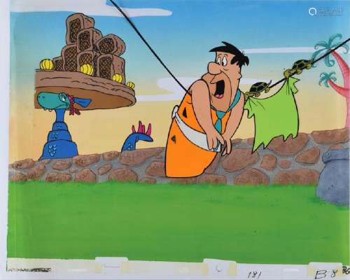 Fred Flintstone production cel from The Flintstones