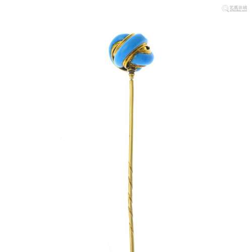 An early 20th century enamel stickpin. Designed as a