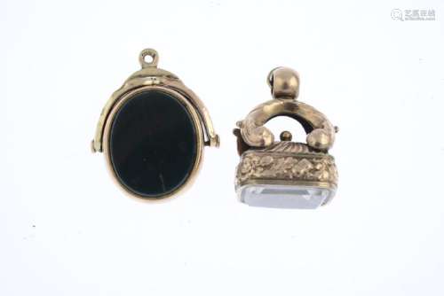 A selection of late Victorian gold fobs. To include a