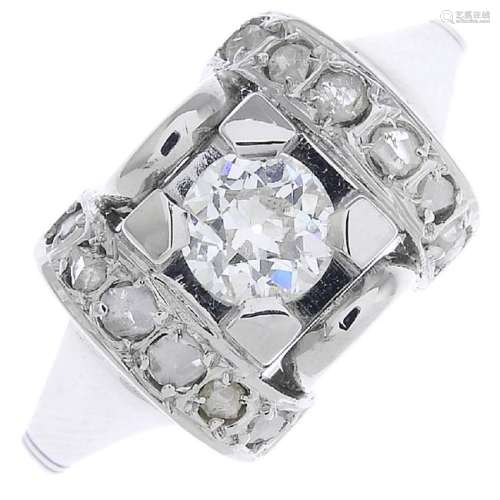 A diamond ring. The brilliant-cut diamond, with