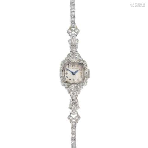 HAMILTON - a lady's mid 20th century diamond watch. The