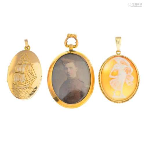 Three pendants. To include an Early 20th Century