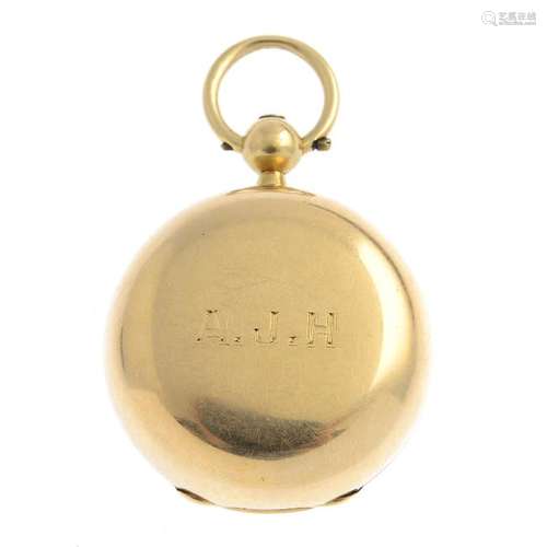 An Edwardian 15ct gold sovereign holder. Of circular