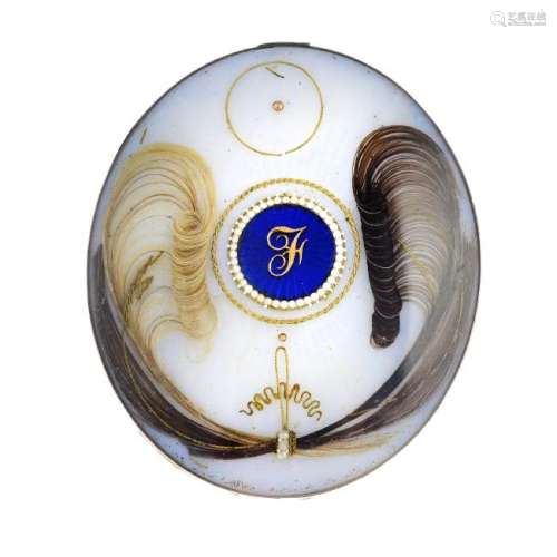 Two items of jewellery. To include an oval hair panel,