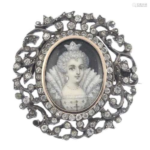 A late Victorian silver paste portrait miniature. The