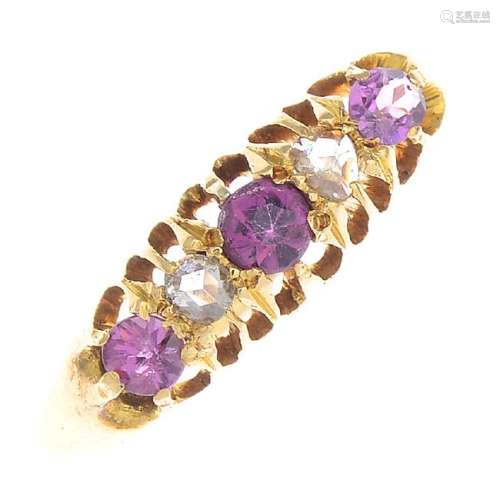 An early 20th century 18ct gold garnet and diamond