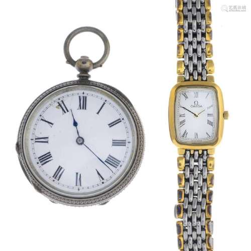 OMEGA - a lady's 'De Ville' wrist watch. Of rectangular