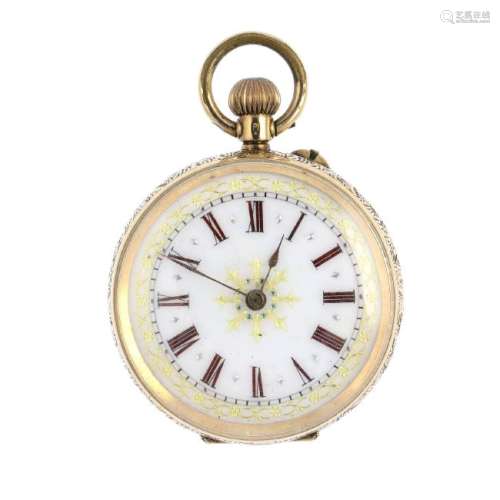 A lady's early 20th century enamel pocket watch. The
