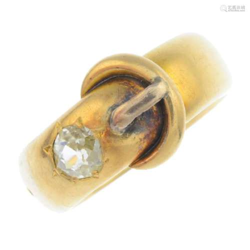 An early 20th century 18ct gold diamond ring. Designed