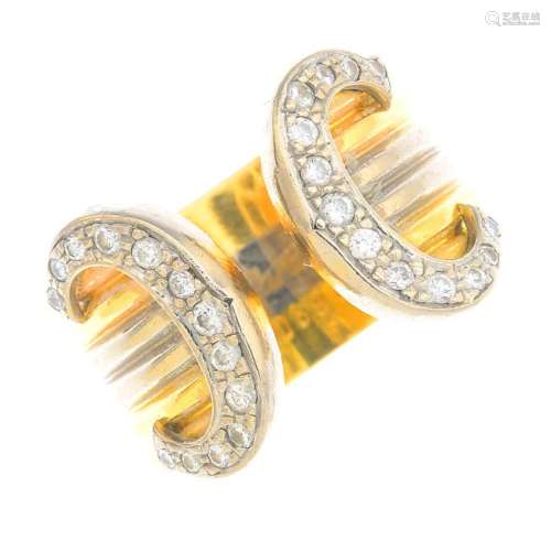 CARTIER - a diamond ring. Of tri-colour design, the