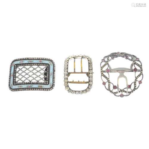 A selection of Georgian silver paste buckles. Each of