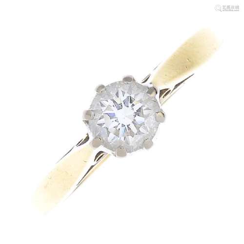 (53725) An 18ct gold brilliant-cut diamond single-stone