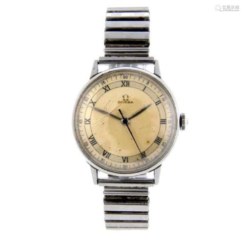 OMEGA - a gentleman's bracelet watch. Stainless steel
